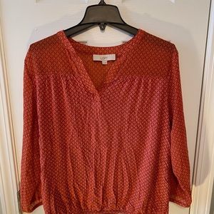 Loft salmon patterned shirt